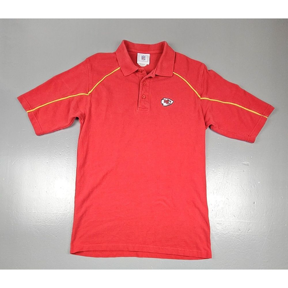 Kansas City Chiefs NFL‎ Polo Shirt Mens Med. Vintage 1990s Red ShortSleeve.